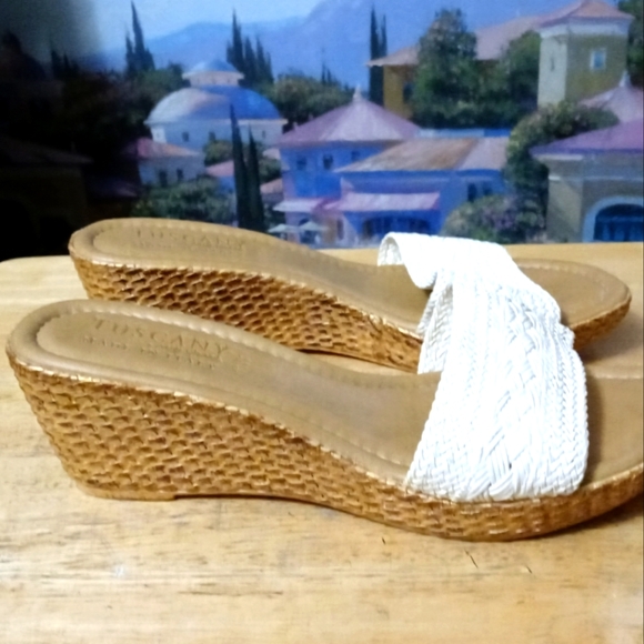 💑Tuscany by easy streets Florence wedge sandal🛍Made In Italy🇮🇹Cute! Like🆕💃 - Picture 1 of 9